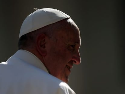 El papa Francisco, hoy en la audiencia semanal.