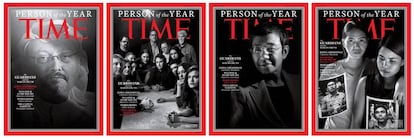 Combo cedido por la revista 'Time' de las cuatro portadas de su edición anual Persona del Año de 2018.