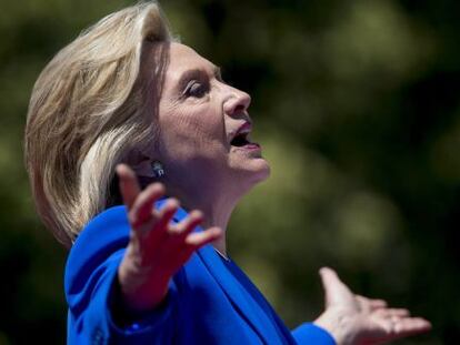 Hillary Clinton, durante la presentación de su campaña.