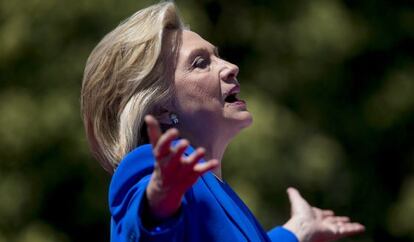 Hillary Clinton, durante la presentación de su campaña.