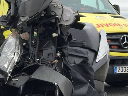 Accidente de moto en Madrid.