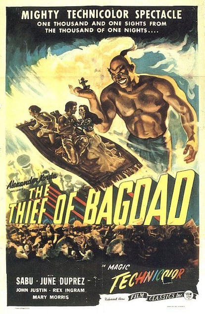 Cartel de 'El ladrón de Bagdad' (1940', de la que se dice que inspiró a los diseñadores de Mr. Clean.