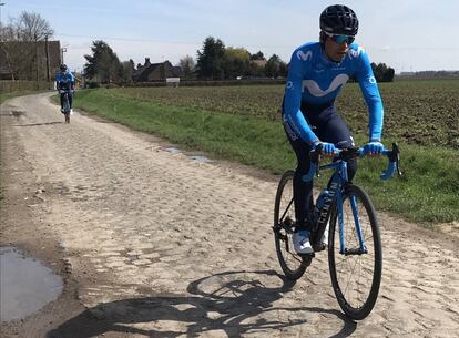 Landa, el martes, sobre el pavés de Camphin-en-Pévèle.