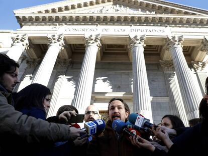 Pablo Iglesias, ante el Congreso de los diputados. 