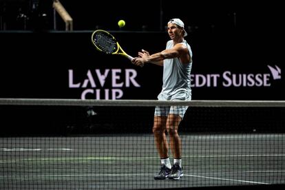 Nadal, durante un entrenamiento reciente en Ginebra.