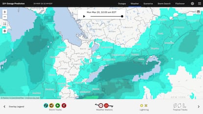 Una imagen de una aplicación de IBM para predicción meteorológica.