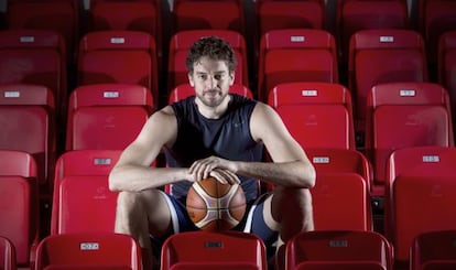 Pau Gasol, al pavelló Príncep Felip de Saragossa.