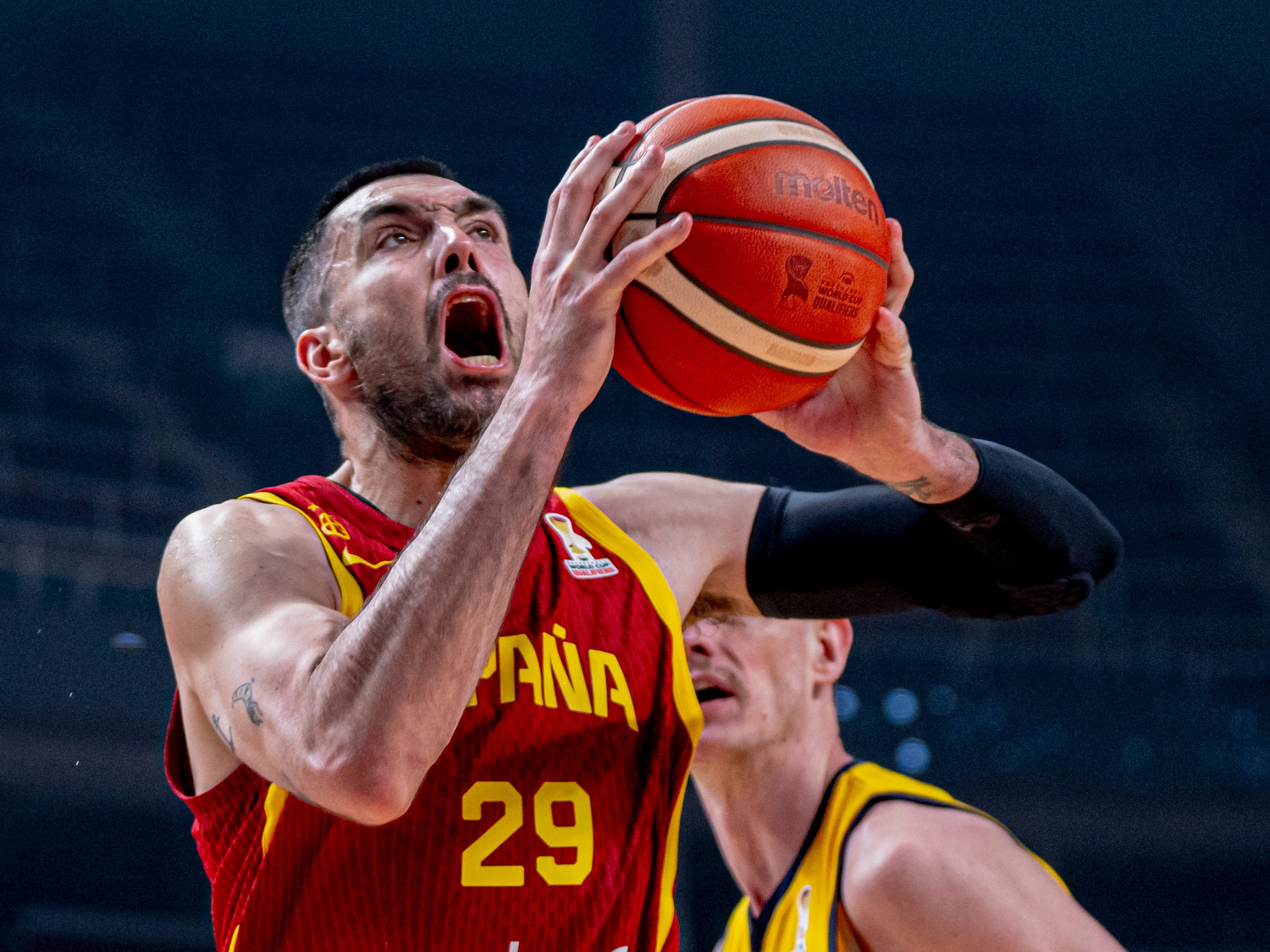 Pierre Oriola, contra Ucrania, en una imagen de la FEB.