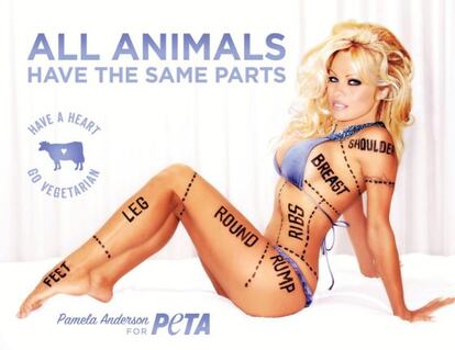 Pamela Anderson, convertida en activista de PETA.