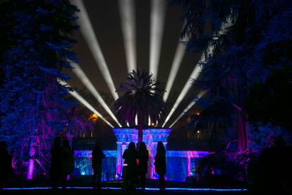 Espectáculo de luz en el Jardín Botánico de Madrid.