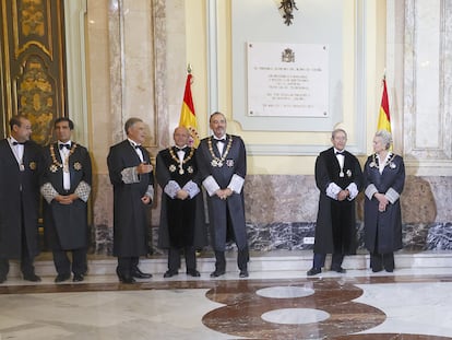 La Sala de Gobierno del Supremo en la apertura del año judicial de septiembre de 2022.