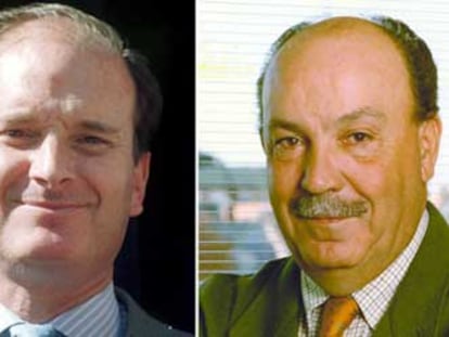 De izquierda a derecha, Jesús Sepúlveda, alcalde de Pozuelo (PP); Bonifacio de Santiago, de Las Rozas (PP), y Julio Setién, de San Fernando de Henares (IU).