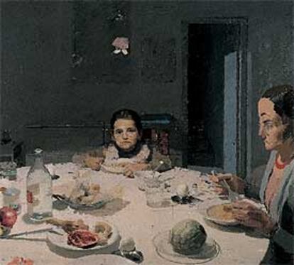 <i>La cena</i>, de Antonio Lpez, uno de los cuadros de la exposicin <i>Comer o no comer.</i>