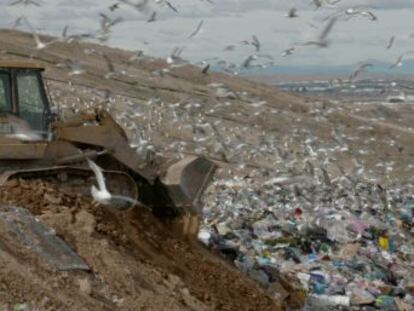 El vertedero de Alcalá de Henares está a punto de colmatarse después de más de tres décadas recibiendo residuos urbanos sin tratar que se han ido cubriendo de tierras