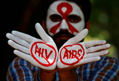 Una campaña en la India para detener el VIH/sida.