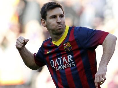 Lionel Messi, el pasado fin de semana, celebrando un gol contra el Betis.