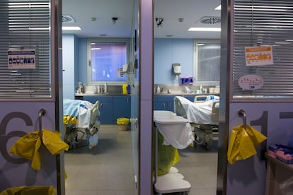 La Unidad de Cuidados Intensivos (UCI) para enfermos de coronavirus del Hospital Universitario Dr. Josep Trueta de Girona (España).