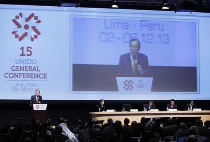 Ban Ki Moon en la inauguraci&oacute;n de la Conferencia General de la Organizaci&oacute;n de Naciones Unidas para el Desarrollo Industria.