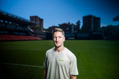 Iván Balliu, en el estadio del Rayo Vallecano el 23 de mayo.