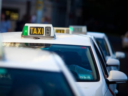 Taxis en el aeropuerto de Atocha en Madrid. 