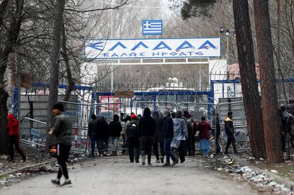 Refugiados en Pazarkule, en la frontera entre Grecia y Turquía.