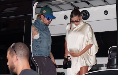 Justin y Hailey Bieber fotografiados en Nueva York, el 23 de junio de 2024.