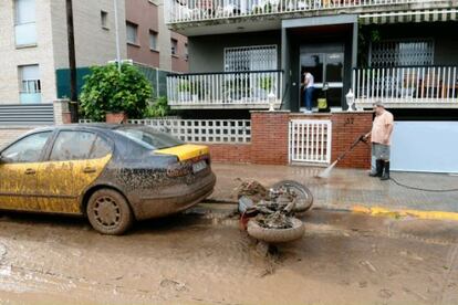 Segur de Calafell tras los efectos de la lluvia esta mañana.