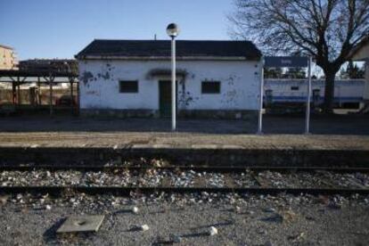 Andén de la estación de Soria.