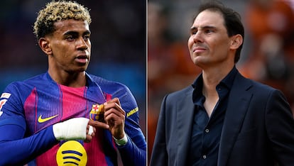 Lamine Yamal y Rafa Nadal