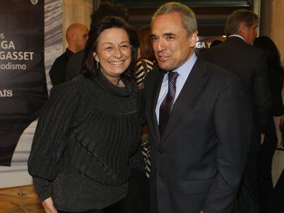 Los socialistas madrileños Ruth Porta y Rafael Simancas, el 4 de octubre de 2019 en los premios Ortega y Gasset.