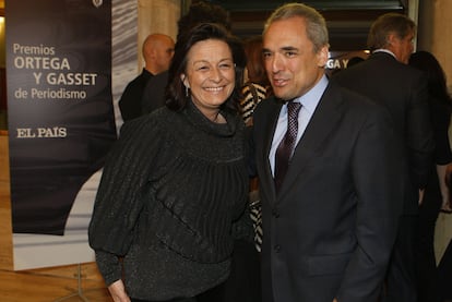 Los socialistas madrileños Ruth Porta y Rafael Simancas, el 4 de octubre de 2019 en los premios Ortega y Gasset.