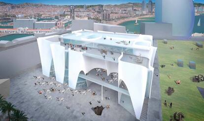 Recreació virtual de l'edifici del futur museu de l'Hermitage, dissenyat per Toyo Ito. 