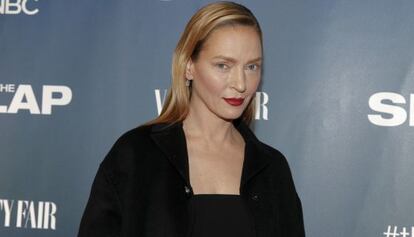 La imagen de Uma Thurman que causó controversia en las redes sociales.