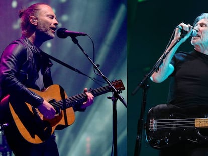 Thom Yorke, líder de Radiohead, y Roger Waters, fundador de Pink Floyd, en actuaciones recientes.