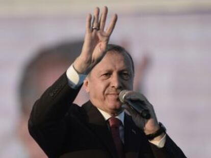 El presidente Erdogan, en el aniversario este domingo de la conquista de la ciudad de Estambul por el imperio Otomano.