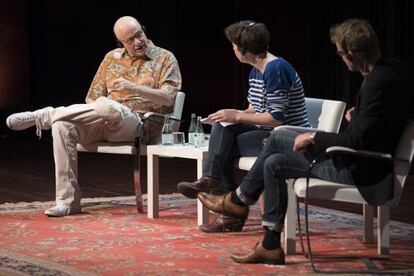 James ellroy y Jo Nesbo, ayer en el Caixaforum