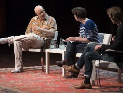 James ellroy y Jo Nesbo, ayer en el Caixaforum