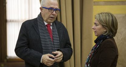 Sánchez Maldonado y Ruiz Sillero, antes de la comisión parlamentaria.