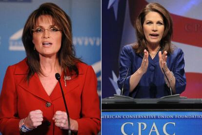 Sarah Palin, exgobernadora de Alaska, y Michele Bachmann, congresista por Minnesota.