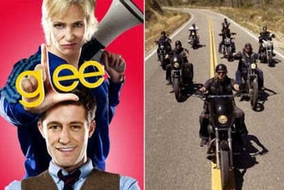 De izquierda a derecha, imágenes de <i>Glee </i>y de <i>Son of anarchy. </i>