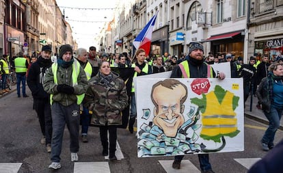 Manifestación de los chalecos amarillos en Nancy 