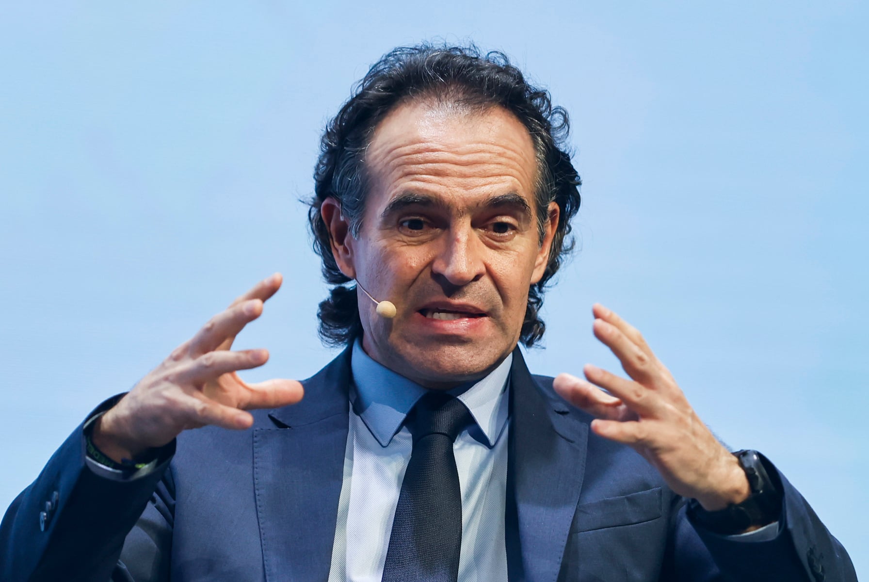 El alcalde de Medellín, Federico Gutiérrez, durante su intervención en el WIP, en Barcelona.