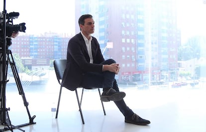 El secretari general del PSOE, Pedro Sánchez, durant l'entrevista.