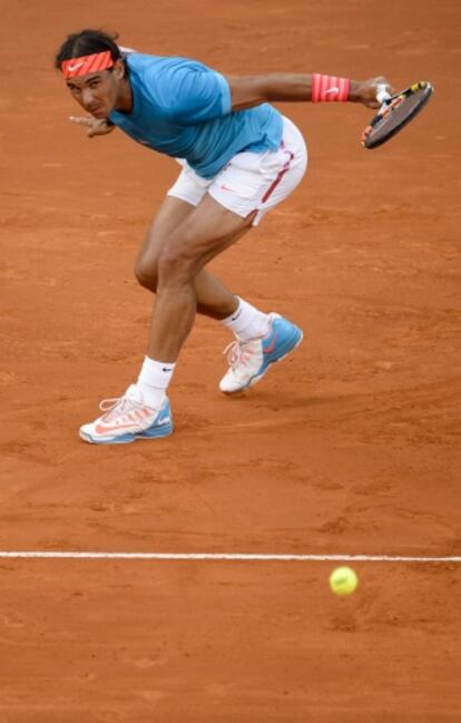 Nadal, durante la final de Madrid ante Murray.