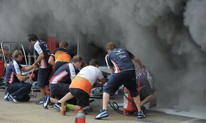 Explosión en el taller de Williams en el circuito de Montmeló