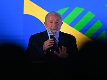 El presidente de Brasil, Luiz Inácio Lula da Silva, habla durante un evento en Brasilia.