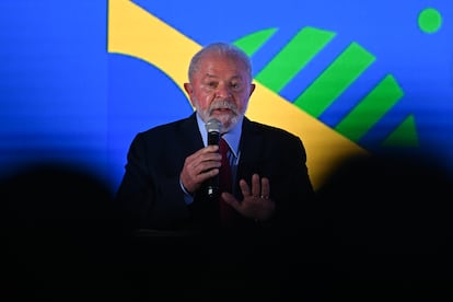 El presidente de Brasil, Luiz Inácio Lula da Silva, habla durante un evento en Brasilia.