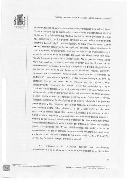 Auto prisión Santos Cerdán