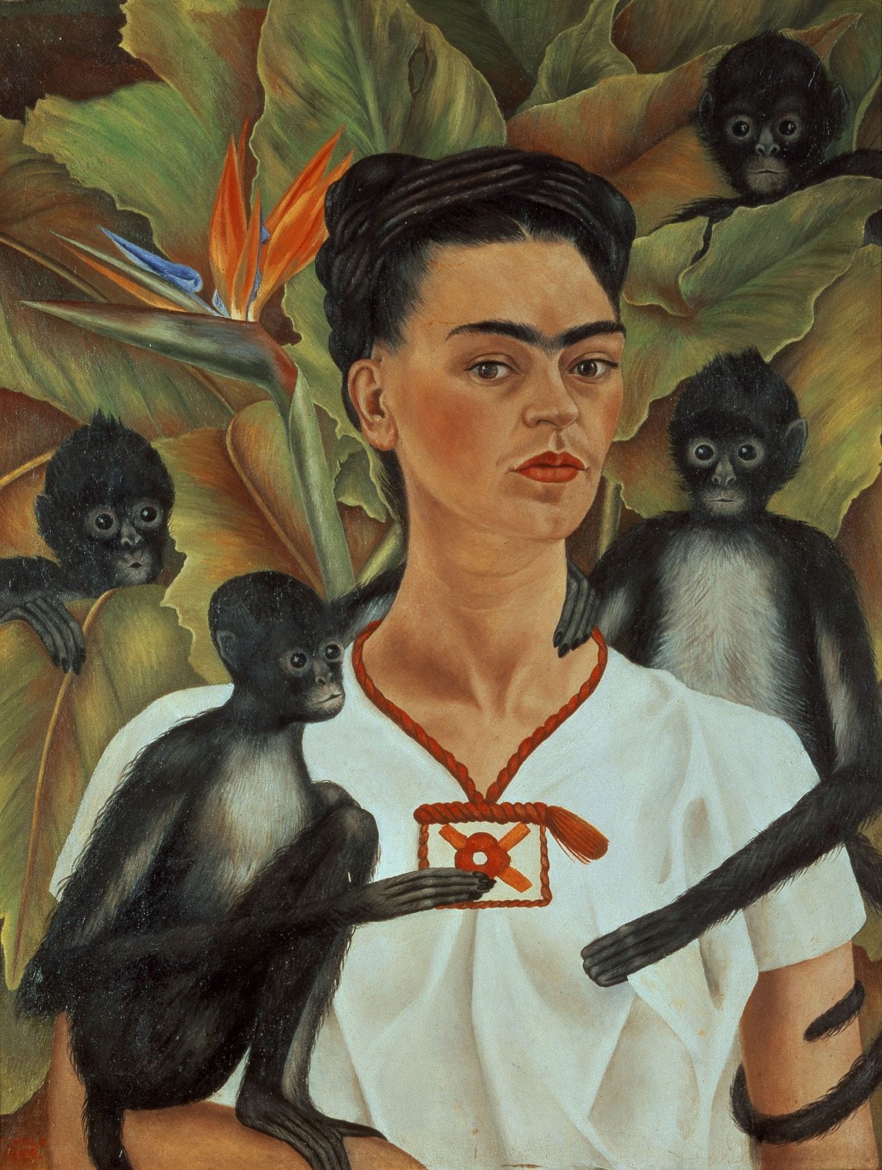 Autorretrato de Frida Kahlo que forma parte de la colección visitable en Faro Santander.