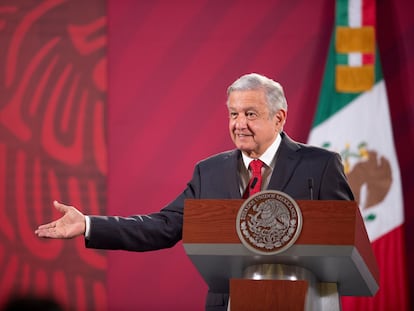 Andrés Manuel López Obrador, en su rueda de prensa de este lunes.